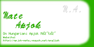 mate apjok business card